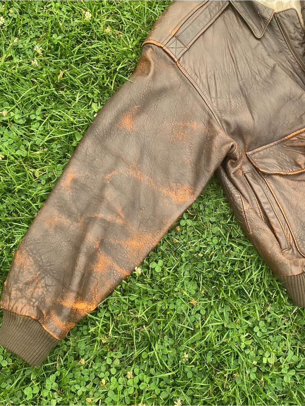 100% Leather 80s Men's Brown Bomber Jacket - Picture 5 of 11